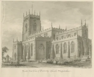 Igreja Penkridge: desenho sépia