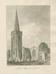Igreja Rolleston: desenho sépia