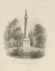 Sandon - Monumento a William Pitt: desenho em sépia