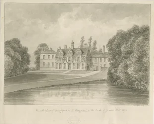 Seighford Hall: desenho sépia