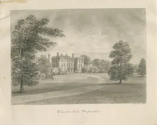 Shenstone Park - Hall: desenho em sépia