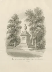 Shugborough - Monumento ao Gato: desenho sépia