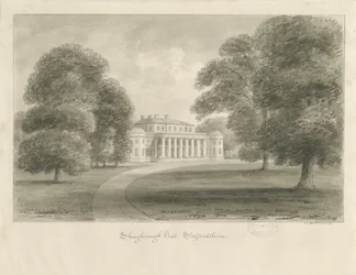 Shugborough Hall: desenho sépia