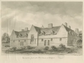 Stafford - Alms Houses: desenho sépia, 1841