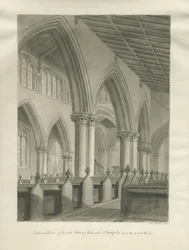 Stafford - Interior da Igreja de Santa Maria: desenho em sépia, 1845