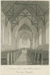 Stafford - Interior da Igreja de S. Paulo, Forebridge: desenho sépia