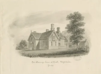 Stafford - Parsonage House at Salt: desenho em sépia (vinheta)