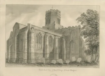 Stafford - Igreja de Santa Maria: desenho em sépia, 1841