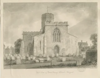 Stafford - Igreja de Santa Maria: desenho em sépia, 1842