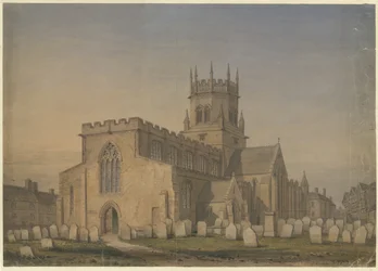 Stafford - Igreja de Santa Maria: desenho de cor de água, 1846