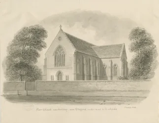 Stafford - St. Paul&39;s Church, Forebridge: desenho em sépia
