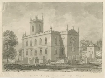 Igreja de Pedra - &39;St. Michael&39;s &39;: desenho sépia