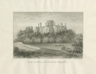 Stourton Castle: desenho em sépia, 1846