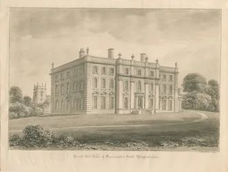 Swynnerton Hall: desenho em sépia, 1841