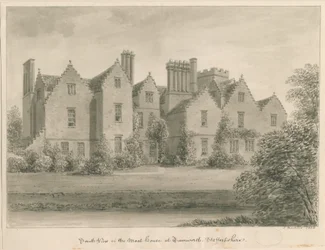 Tamworth - The Moat House: desenho em sépia