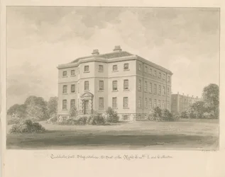 Teddesley Hall: desenho em sépia, 1841