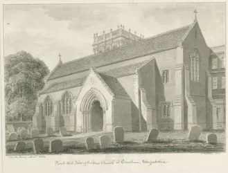Trentham - Nova Igreja: desenho em sépia, 1844