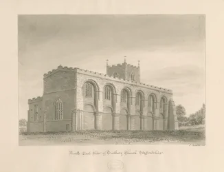 Igreja do Priorado de Tutbury: desenho em sépia, 1812