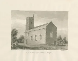 Igreja Warslow: desenho sépia