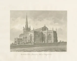 Igreja de Wednesbury: desenho sépia