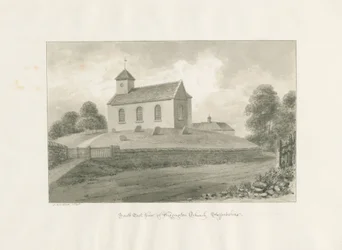 Igreja de Wigginton: desenho em sépia, 1848