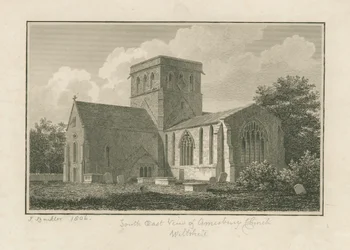 Wiltshire - Igreja de Amesbury: gravura, 1806