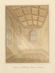 Wiltshire - Sarum - Interior da Capela no Palácio do Bispo, 1800