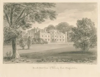 Wolseley Hall: desenho em sépia, 1841