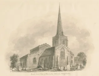 Igreja Wolstanton: desenho sépia
