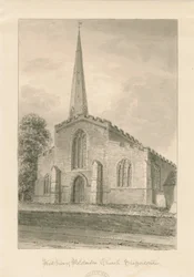 Igreja Wolstanton: desenho sépia
