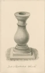 Worcestershire - Droitwich - Dodderhill Church Fonte: sepia drawing, 1833