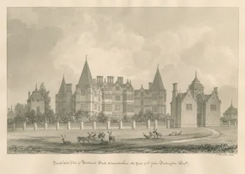 Worcestershire - Westwood Park: desenho em sépia, 1820