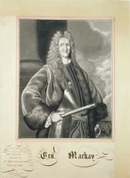 Retrato de Hugh Mackay, século XVII (escovar e lavar no papel)