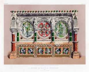 Reredos em pedra e mármore, século XIX.