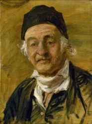 Retrato do "Comodoro" Samuel Wilkes, residente no Hospital de Greenwich (Londres, Inglaterra), participou na Batalha de Trafalgar (1805), mas o título de Comodoro que usa é apenas uma alcunha