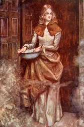 "Traga a água para cá e polvilhe a sala", ilustração de "The Pilgrim&39;s Progress", de John Bunyan, contada por Mary Macgregor, publicada por TC e EC Jack, 1907