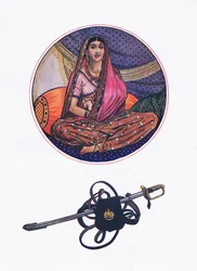 Lalila para o amante de Ferengi, ilustração de The Garden of Kama (e outras letras da Índia), 1920