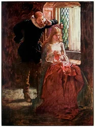 Sr. Brisk e Misericórdia dos Peregrinos Progresso deste Mundo, para o que está por vir John Bunyan (1628-1688) Ilustração de Byam Shaw (1872-1919), o Sr. Brisk corteja a Misericórdia até que ele a descubra