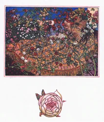Canção de Gulbaz, ilustração de The Garden of Kama (e outras letras da Índia), 1920