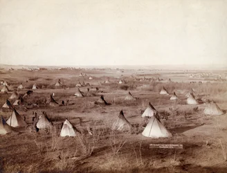 Lakota Tribal Village em 1891 por John Grabill