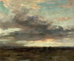 A charneca de Argyllshire, Escócia, pôr do sol, 1907