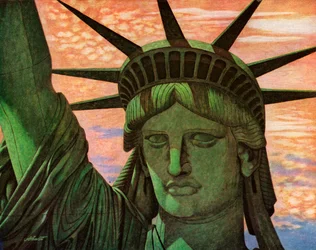 Vista aérea fechada da Estátua da Liberdade