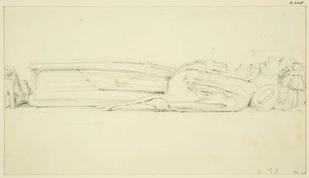 Efígie de William Canynges em St Mary Redcliffe (e a outra efígie no verso) (lápis e aguarela no papel)