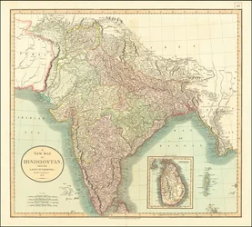 Mapa da Índia de 1806 por John Cary