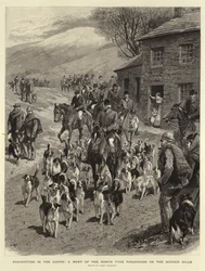 Caça às Raposas no Norte, um encontro dos Foxhounds de North Tyne em Border Hills