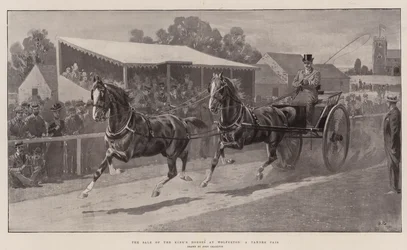 A venda dos cavalos do rei em Wolferton, um par tandem