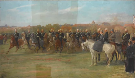 Os voluntários de Xangai em uma revisão, 1892