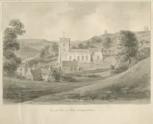 Alton - Igreja e Casas: desenho sépia