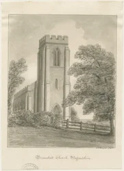 Igreja de Bramshall: desenho em sépia