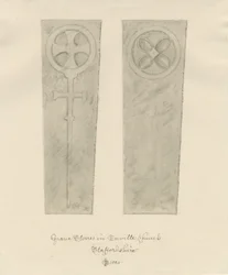 Igreja Enville - Gravestones: desenho sépia